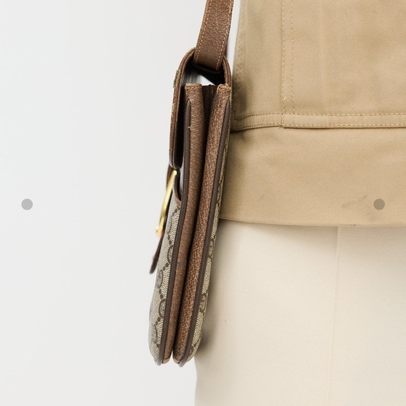 Vintage Gucci Brown Crossbody Bag with Monogram Coated canvas two way bag - Picture 6 of 16
